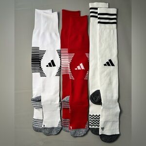 adidas Women's Athletic Socks - White, Red, Black